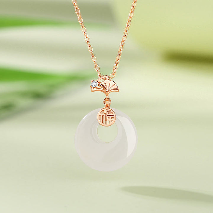 Buddha Stones925 スターリングシルバー イチョウの葉 蝶 ローズ カルセドニー 和田翡翠 平和バックル フーキャラクター ハーモニー ネックレス ペンダント
