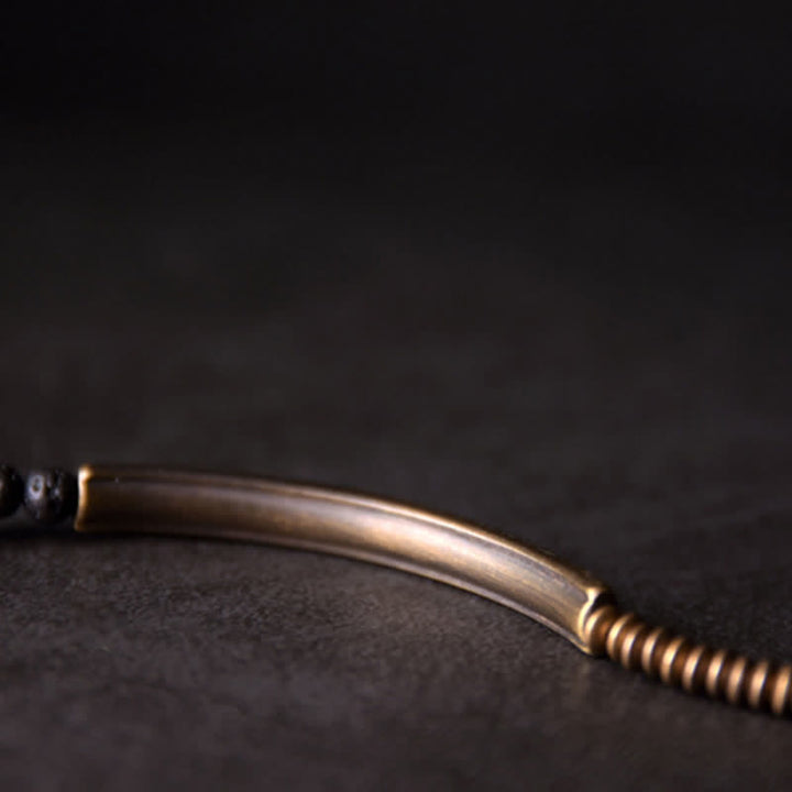 Buddha Stonesヴィンテージ溶岩銅サポートブレスレット