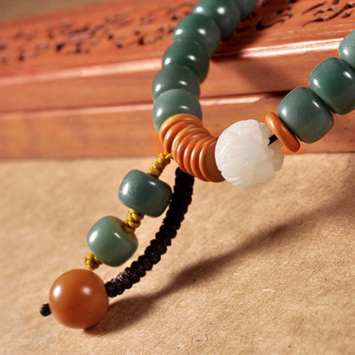 Buddha Stonesロータス シアン 菩提樹 成功ブレスレット