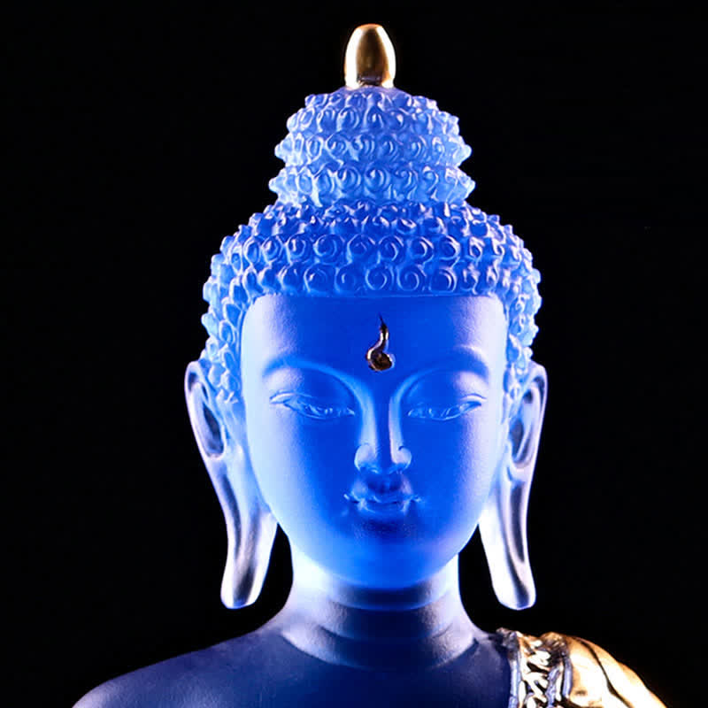 Buddha Stones薬師如来 手作り 瑠璃水晶 芸術作品 慈悲の像 自宅 オフィス 供物 装飾