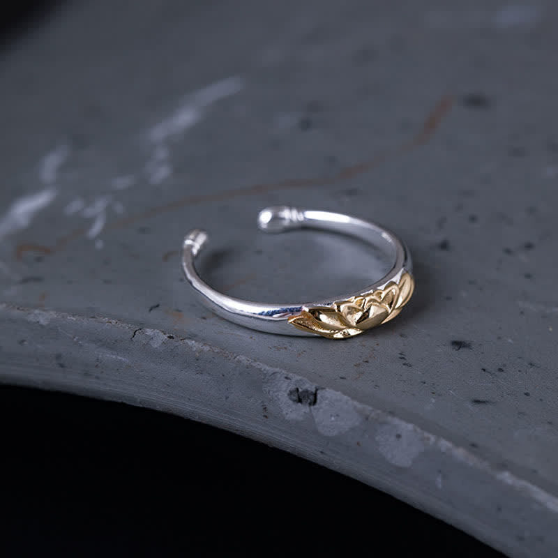 Buddha Stones925スターリングシルバー 蓮の花 新たな始まりのリング