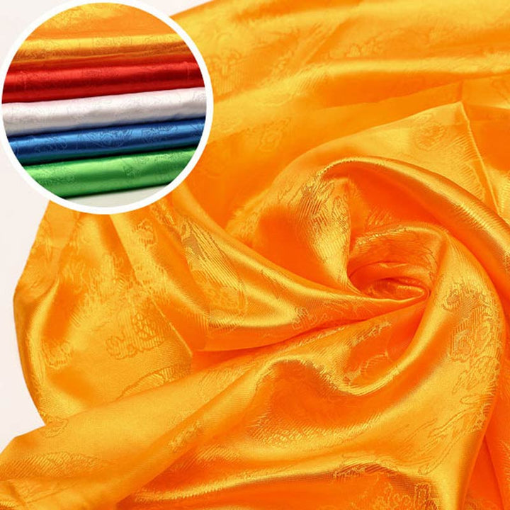 チベットの幸運の祝福5色の龍と鳳凰の模様のカタ装飾