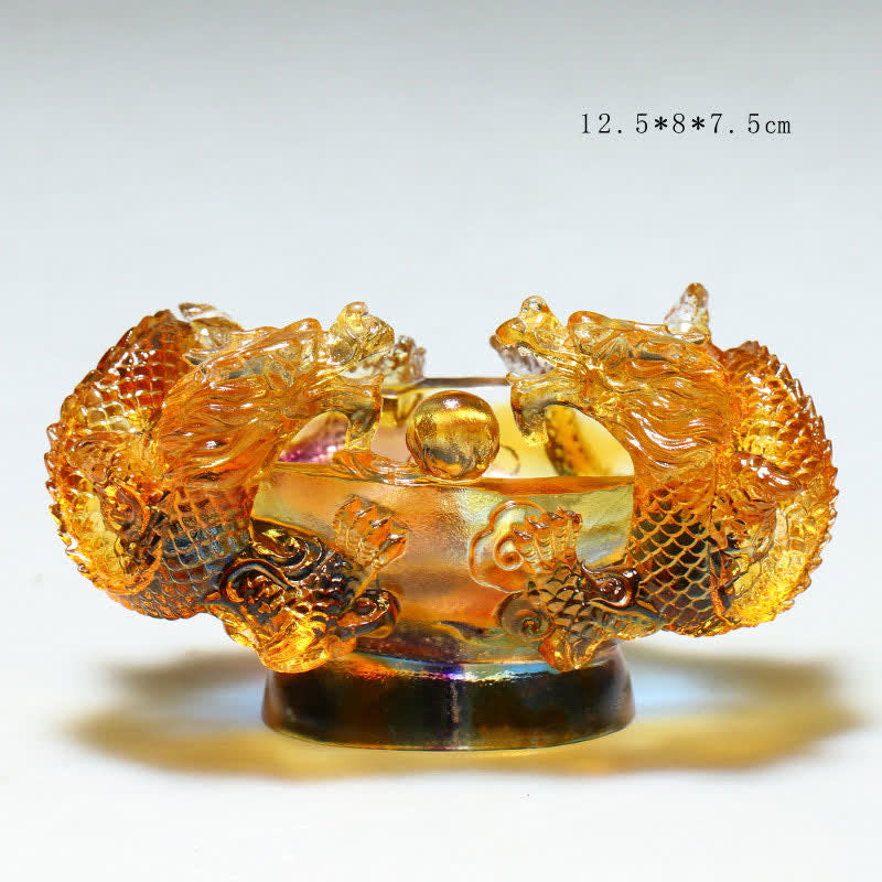 Buddha Stones風水 中国の十二支 龍 手作り 琉璃水晶 アートピース 守護 自宅 オフィス 装飾