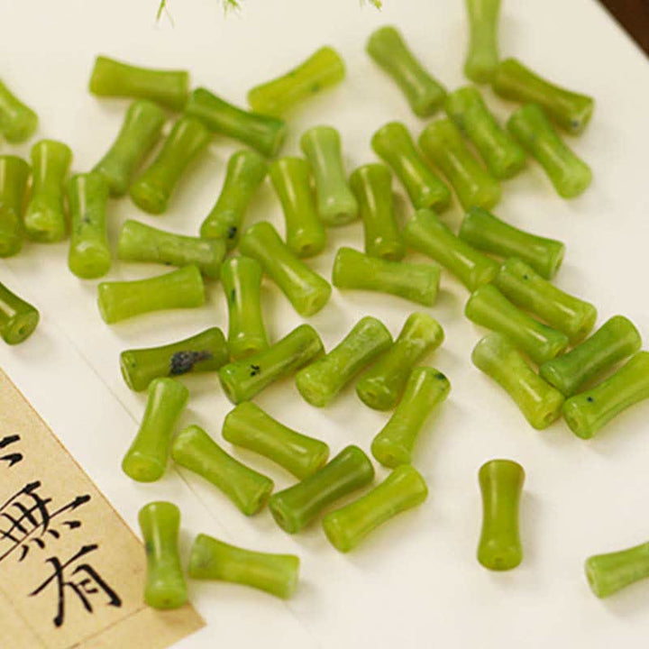 Buddha Stones天然ペリドット竹模様愛平和ブレスレット