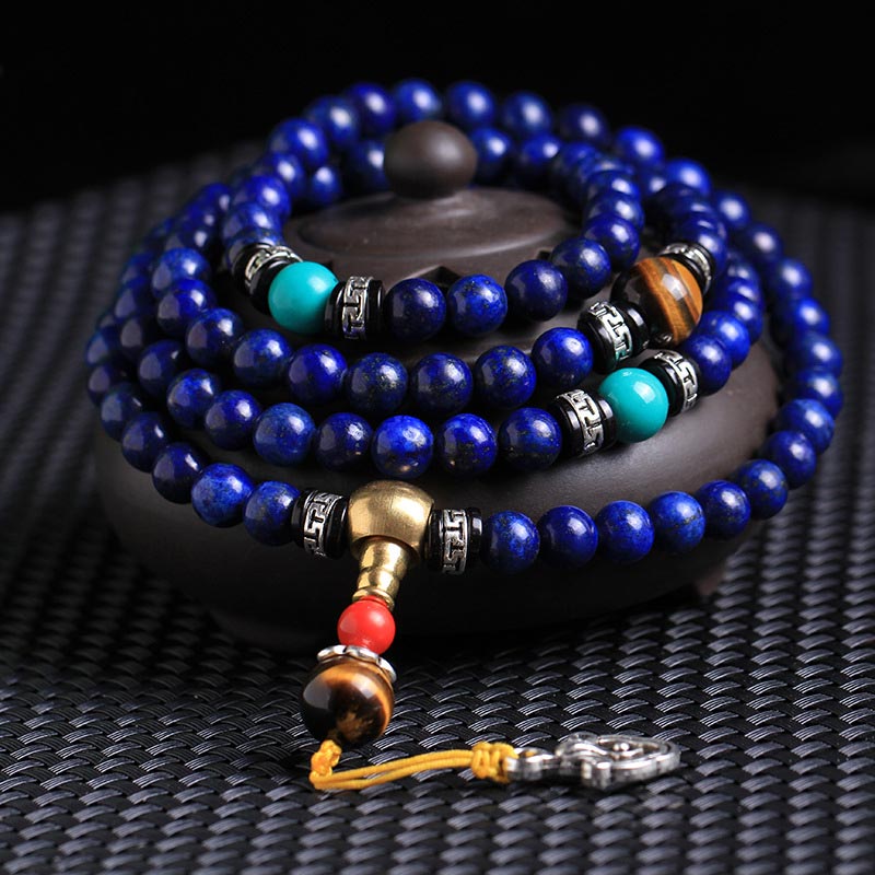 Buddha Stones108 ビーズ ラズライト ポジティブブレスレットMala