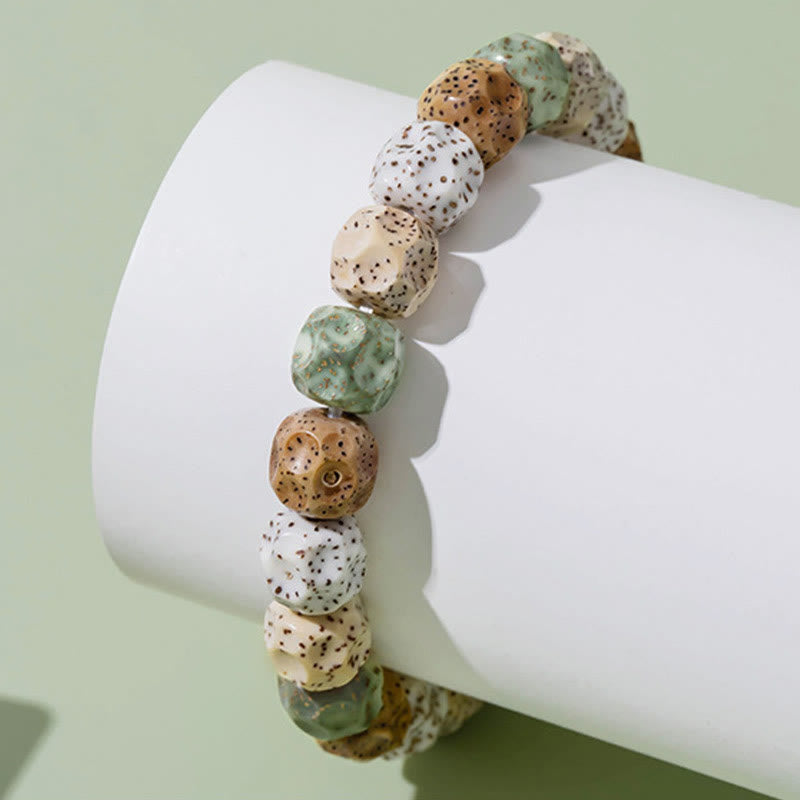 Buddha Stones天然 カラフル 菩提樹 縁起 富のブレスレット