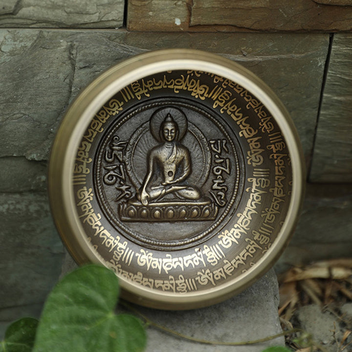集中力と瞑想のための手作りのBuddha Stonesチベットサウンドボウル平和な幸福シンギングボウルセット