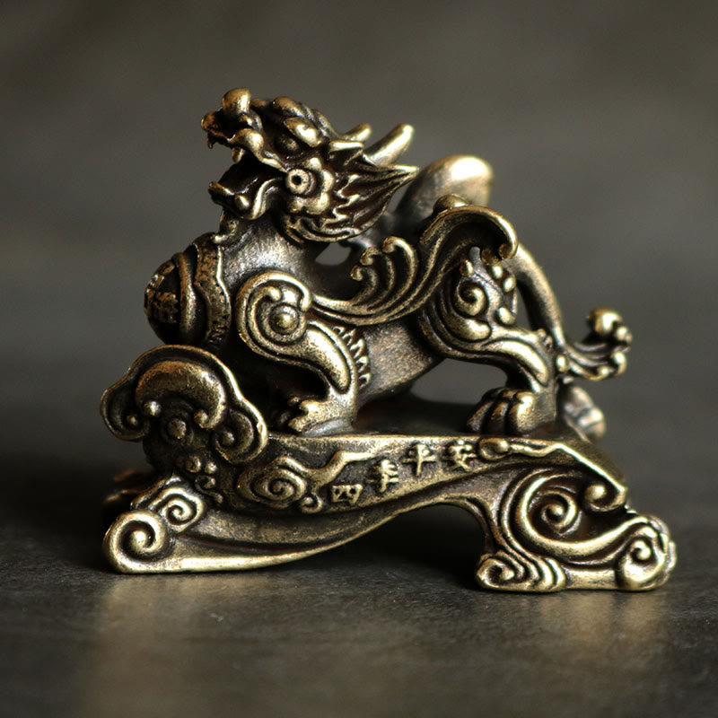 Buddha Stones手作り 風水 貔貅 銅製 富と幸運の飾り
