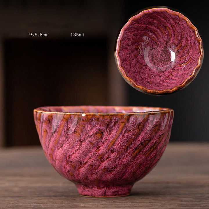 Buddha Stones桃の花模様 陶器 ティーカップ 花 ティーカップ