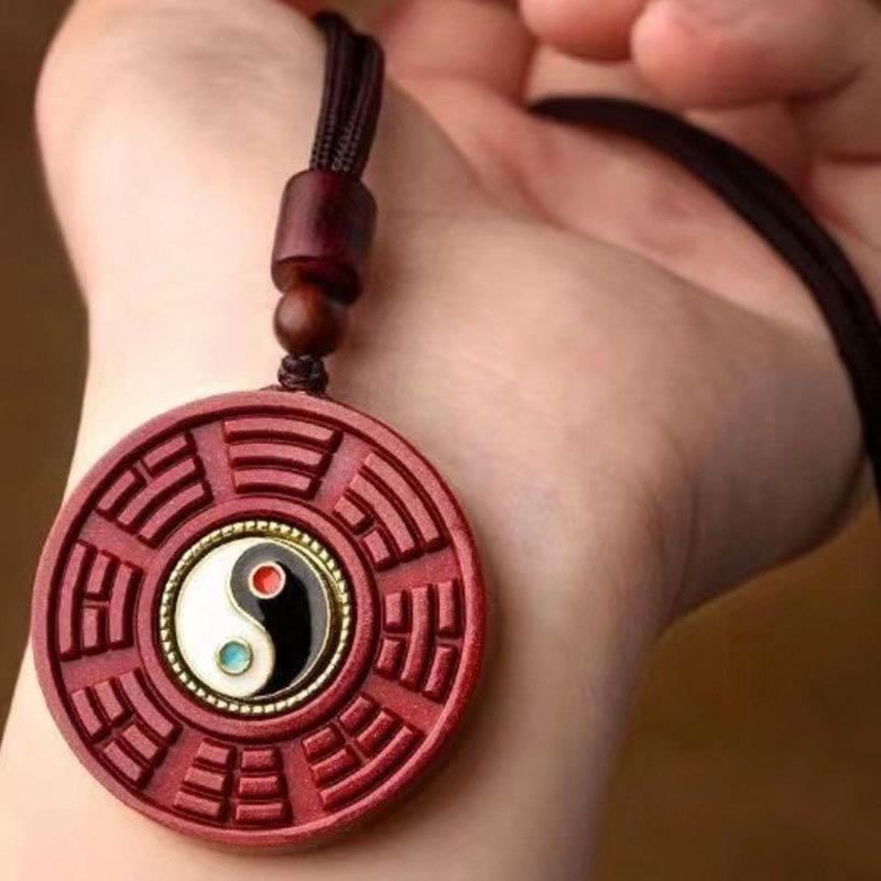 Buddha Stones天然辰砂 八卦 回転式 陰陽 邪悪な霊を寄せ付けない ネックレス ペンダント - image 8