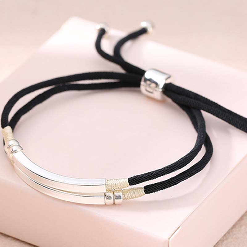 Buddha Stones925 スターリングシルバー レッドストリング レイヤードブレイドブレスレット