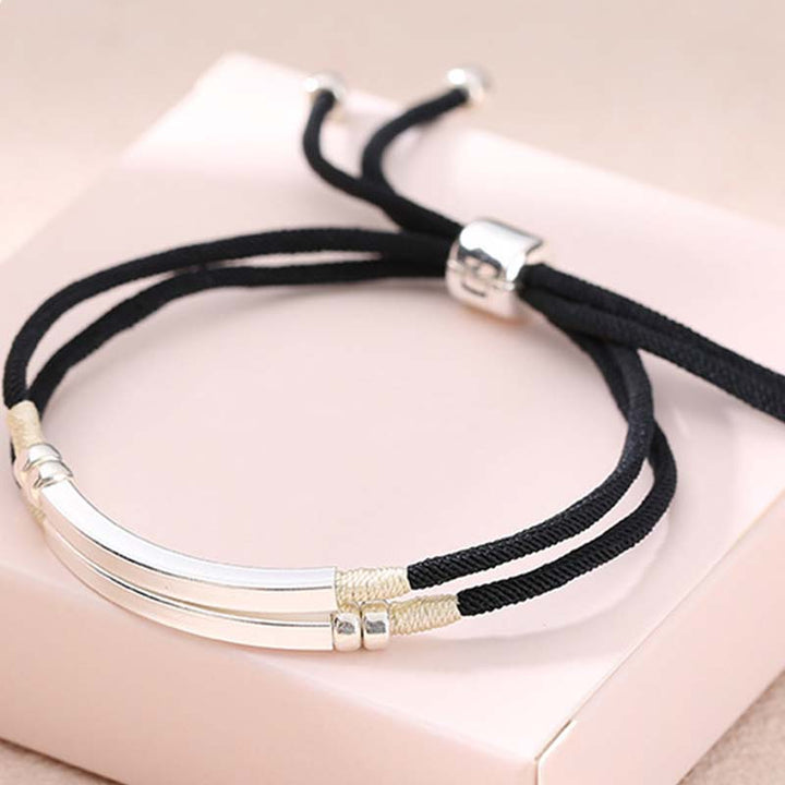 Buddha Stones925 スターリングシルバー レッドストリング レイヤードブレイドブレスレット