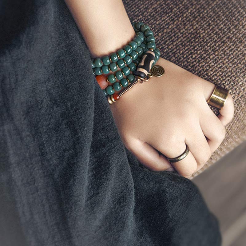 Buddha Stones108 個入りMalaビーズ 菩提樹種 ビーズ 知恵のブレスレット