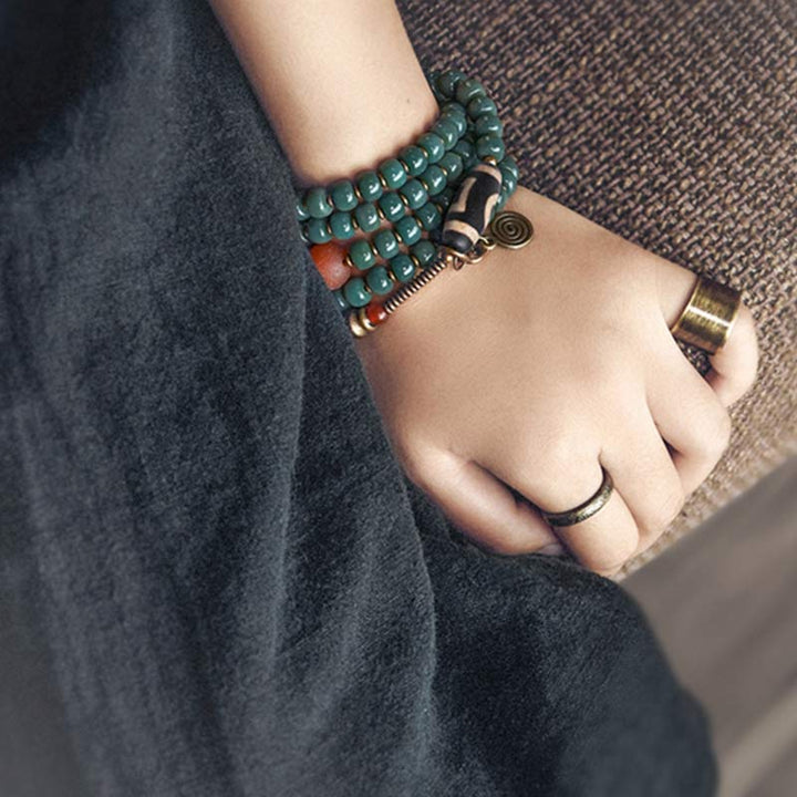 Buddha Stones108 個入りMalaビーズ 菩提樹種 ビーズ 知恵のブレスレット