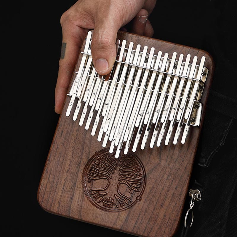 Buddha Stonesカリンバ 34鍵 親指ピアノ 生命の樹デザイン ポータブル フィンガーマリンバピアノ