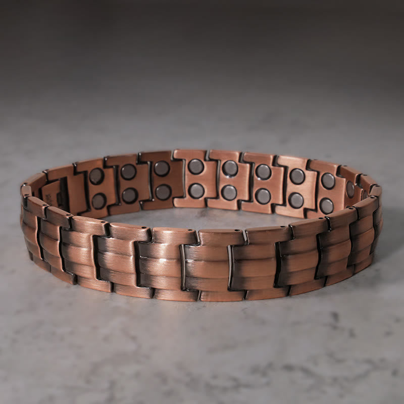 ヴィンテージ マグネティック ソリッド銅 カフブレスレット バングル