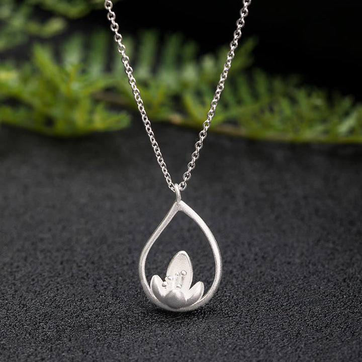 Buddha Stones925スターリングシルバー 蓮の花 フローラルエンライトメントネックレスペンダント - LOTUS(悟り♥新たな始まり) - image 1