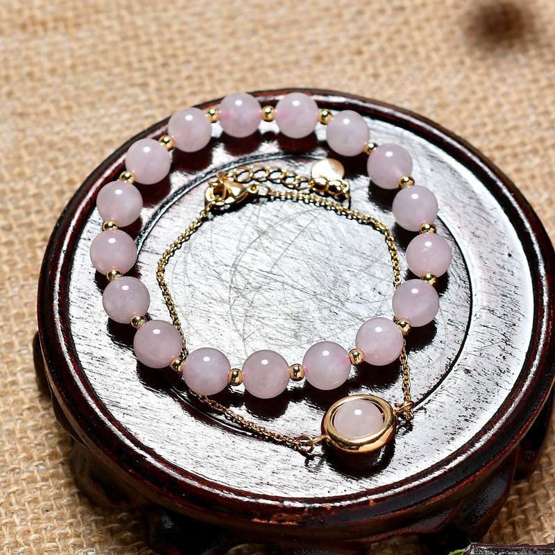 サンストーン ストロベリークォーツ クリスタル ガーネット ポジティブ パワーストーンブレスレット Buddha Stones