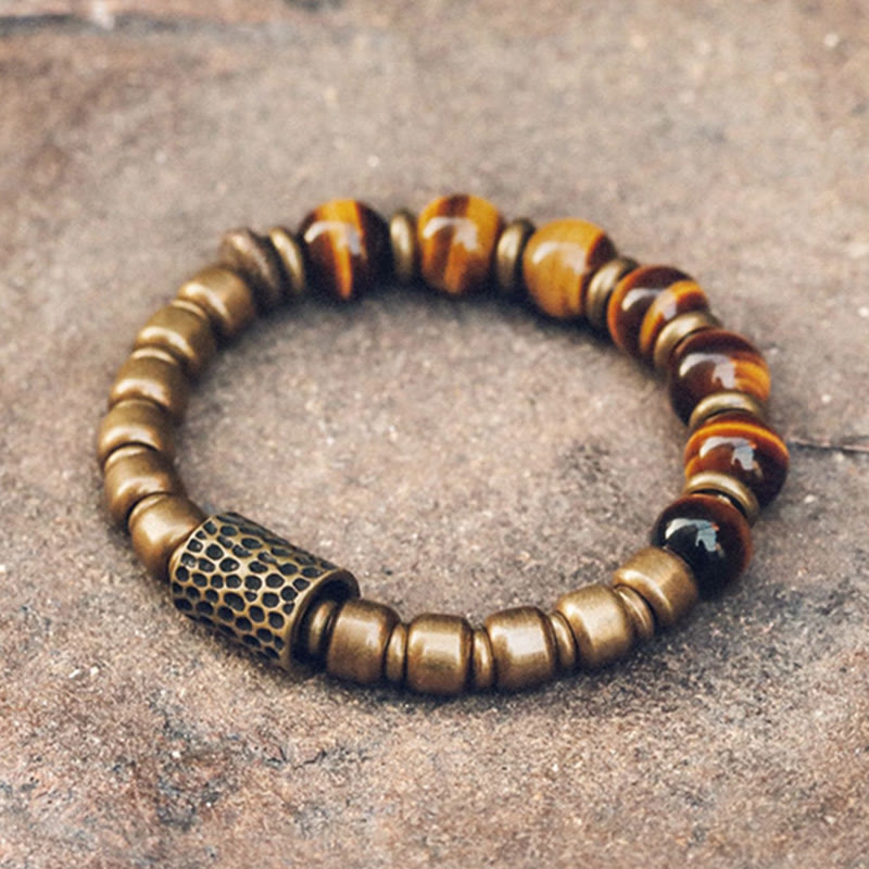 Buddha Stonesタイガーアイ 銅製 守護ブレスレット