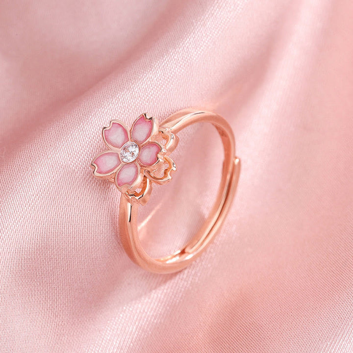 Buddha Stones925スターリングシルバー 桜の祝福チェーンブレスレット 回転リング - リング(調節可能) - image 13