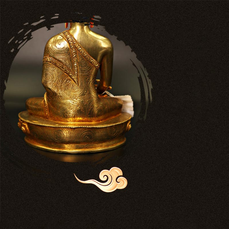 釈迦牟尼仏 薬師如来 慈悲の銅製金メッキ像 装飾品
