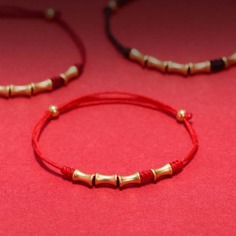 Buddha Stones925 スターリングシルバー 竹デザイン 守護幸運 編み込みブレスレット