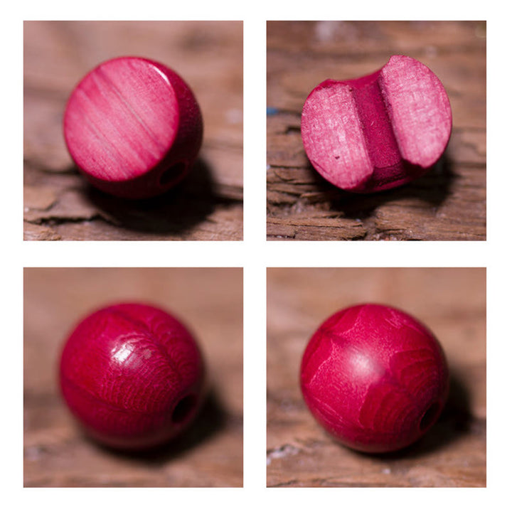 Buddha Stones 108Mala天然アベリアビフローラ 木製 保護ブレスレット