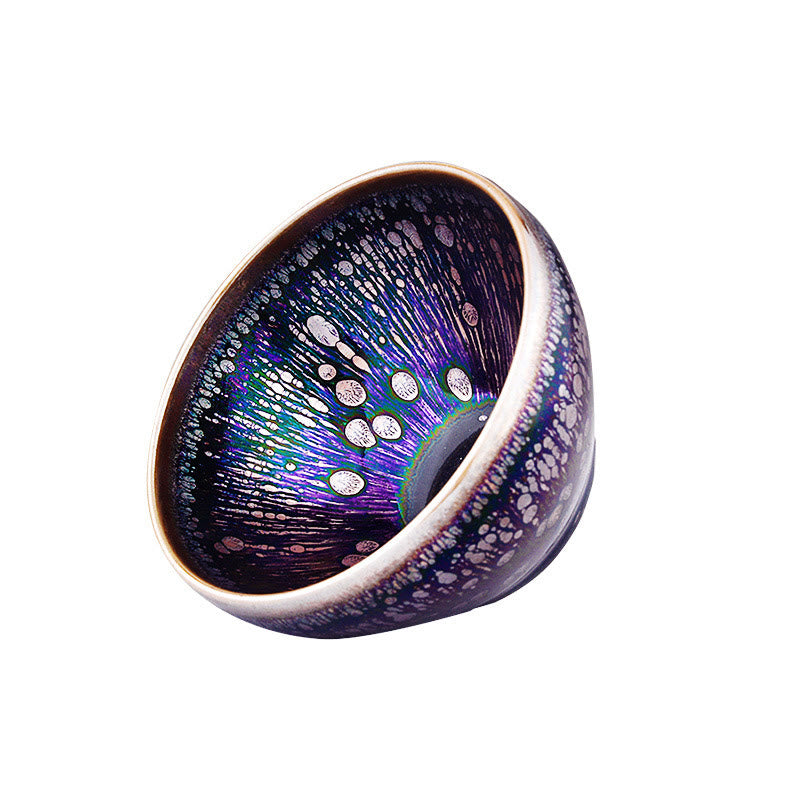 Buddha Stones手作り中国製Jianzhan紫釉陶器ティーカップ陶器天目カンフーティーカップ