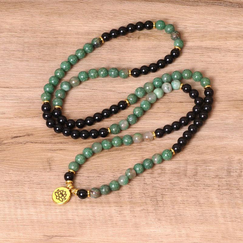 Buddha Stones108個入り 天然瑪瑙Malaヒーリングブレスレット