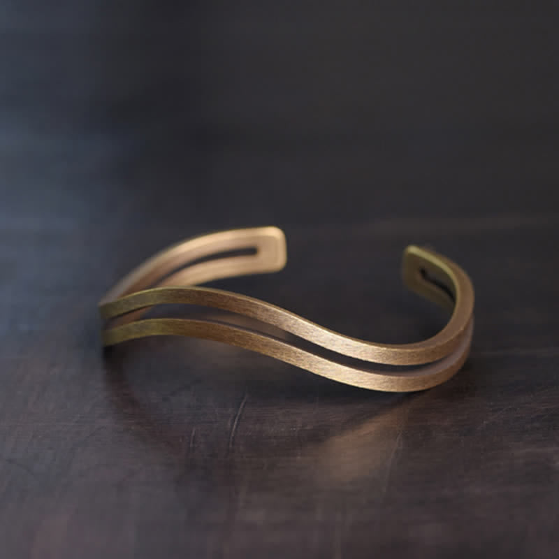 Buddha Stonesの素朴な銅製幸運バイキングカフブレスレット