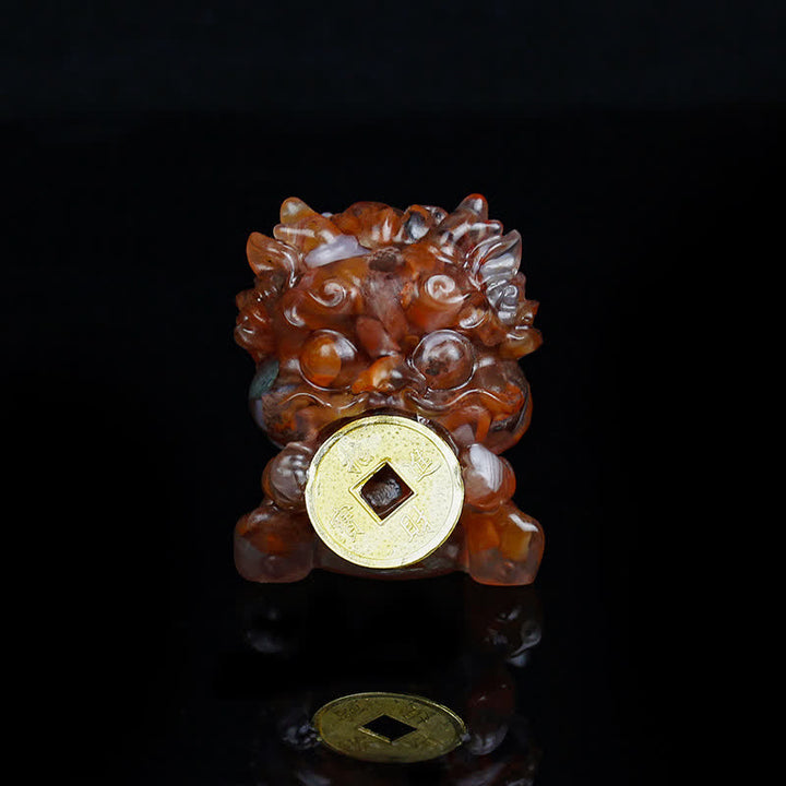 Buddha Stones手作り かわいい 貔貅 金貨 クリスタル 風水 エネルギー 富 幸運 家の装飾