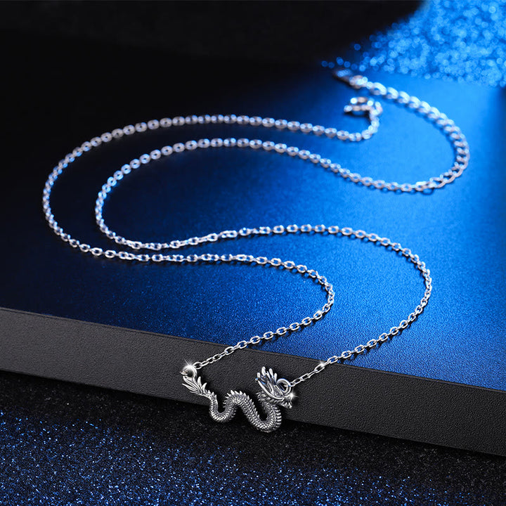 Buddha Stones925スターリングシルバー 龍年 縁起の良い龍の守護チェーンネックレスペンダント - 2.9グラム - image 2