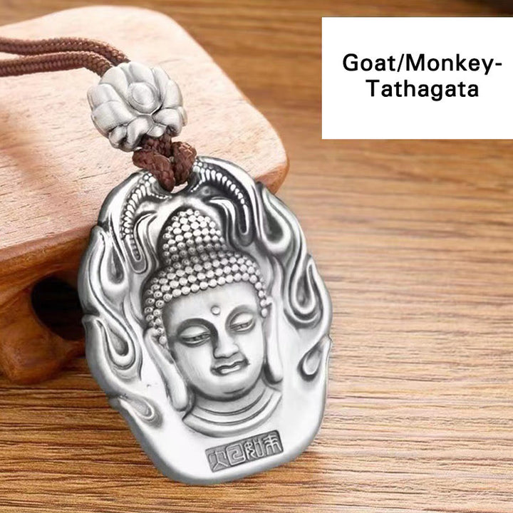 Buddha Stones十二支誕生仏オーム・マニ・パドメ・フムフム 蓮の慈悲のネックレスペンダント - image 6