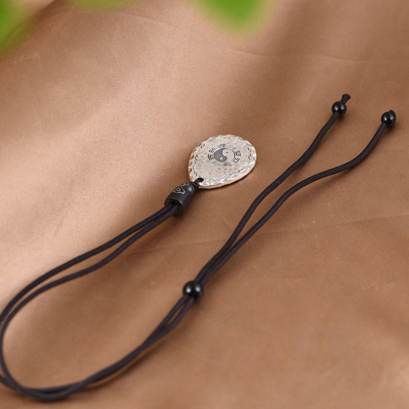 Buddha Stonesヴィンテージ 999 スターリングシルバー 陰陽 八卦 ウォータードロップデザイン バランス ハーモニー ネックレス ペンダント - image 8