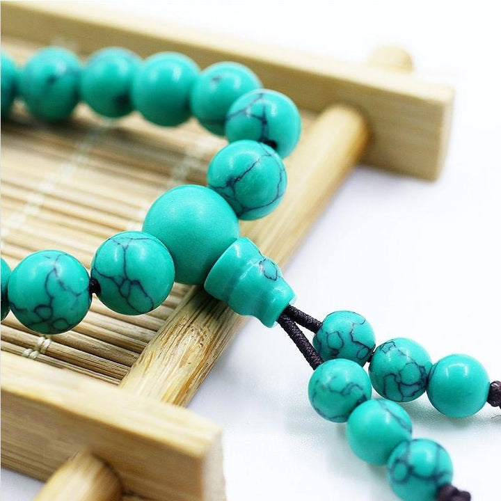 Buddha Stonesチベットターコイズ浄化ネックレスMala