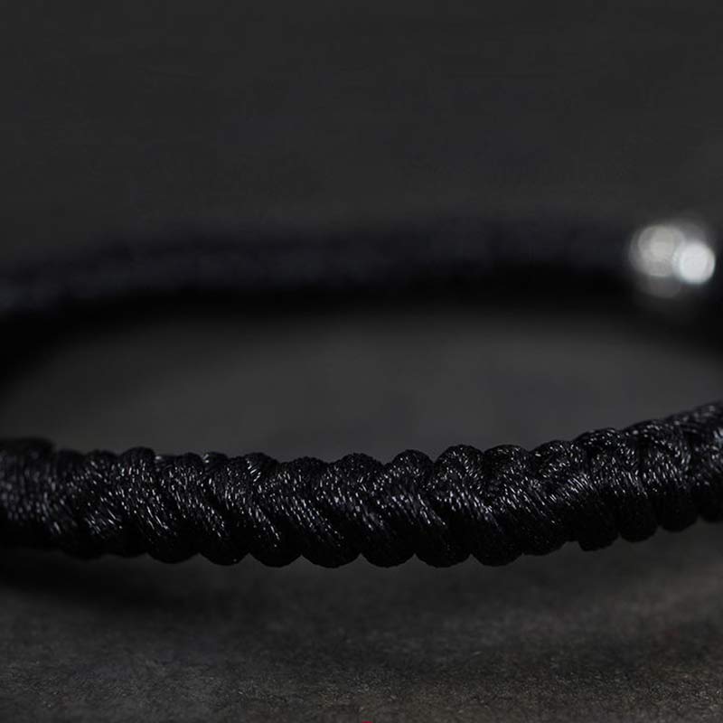 Buddha Stonesシルバー幸運鯉編み紐ブレスレット