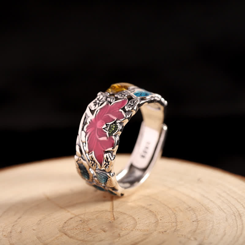 Buddha Stones925 スターリングシルバー 蓮鯉悟りのリング