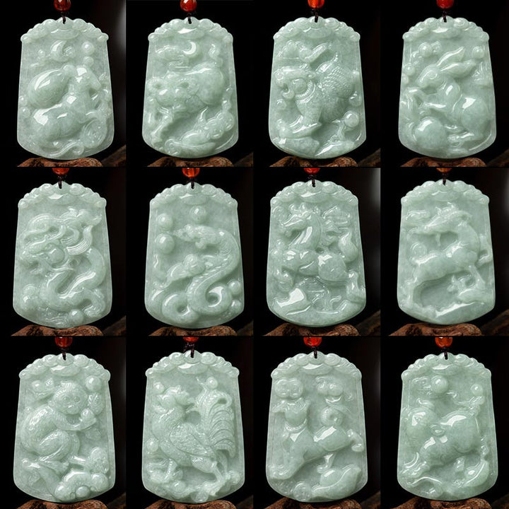 Buddha Stones天然翡翠12星座の豊穣のお守りペンダントネックレス - image 26
