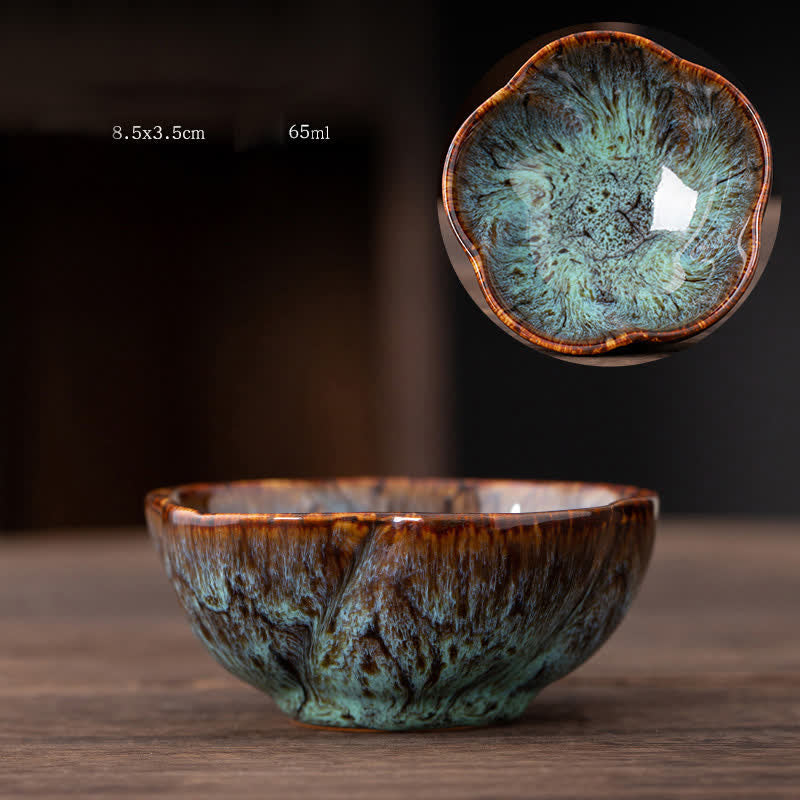 Buddha Stones桃の花模様 陶器 ティーカップ 花 ティーカップ