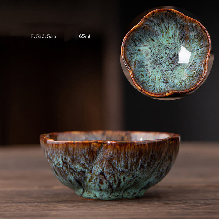 Buddha Stones桃の花模様 陶器 ティーカップ 花 ティーカップ