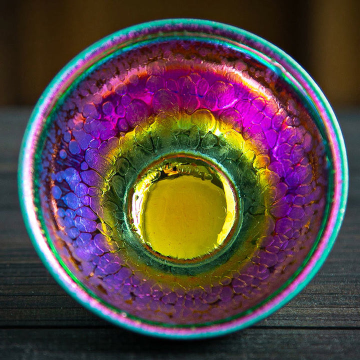 Buddha Stones手作り妖精レインボー中国Jianzhan陶器ティーカップ天目カンフーティーカップ