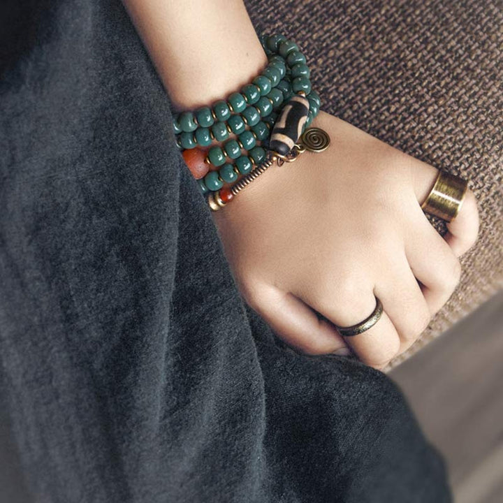 Buddha Stones108 個入りMalaビーズ 菩提樹種 ビーズ 知恵のブレスレット