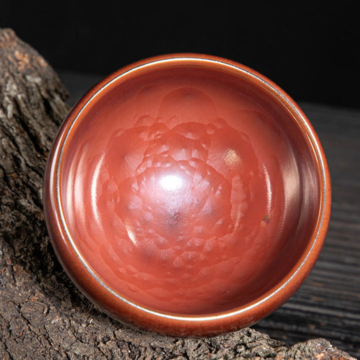 Buddha Stones手作り 中国 建禅 蓮華デザイン 陶器 ティーカップ カンフー ティーカップ