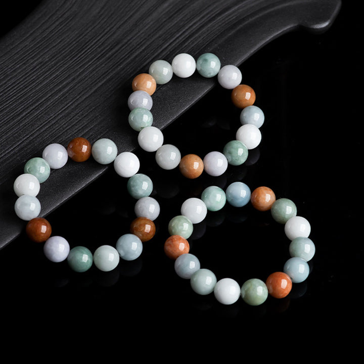 Buddha Stones天然翡翠ヒーリングプロテクションブレスレット