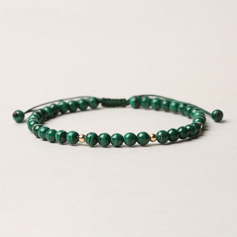 Buddha Stones天然マラカイト 保護 静寂 ストリングブレスレット - image 0