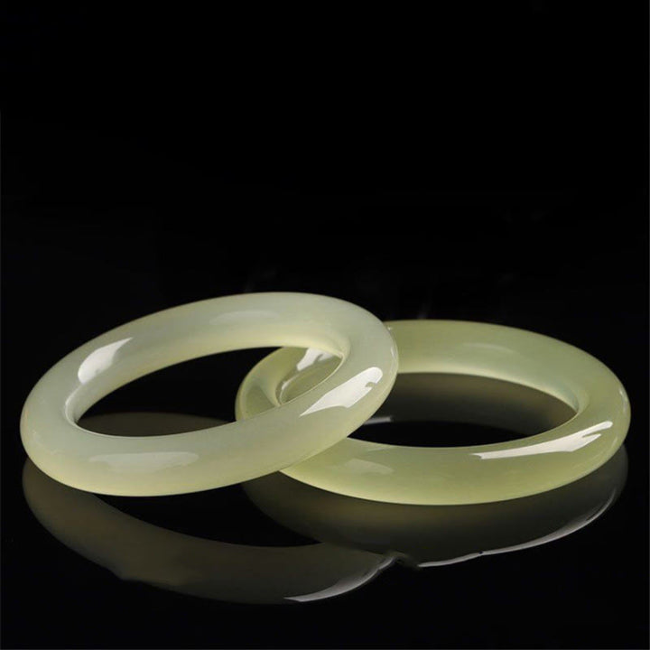 Buddha Stones天然アフガニスタン翡翠 カフブレスレット バングル