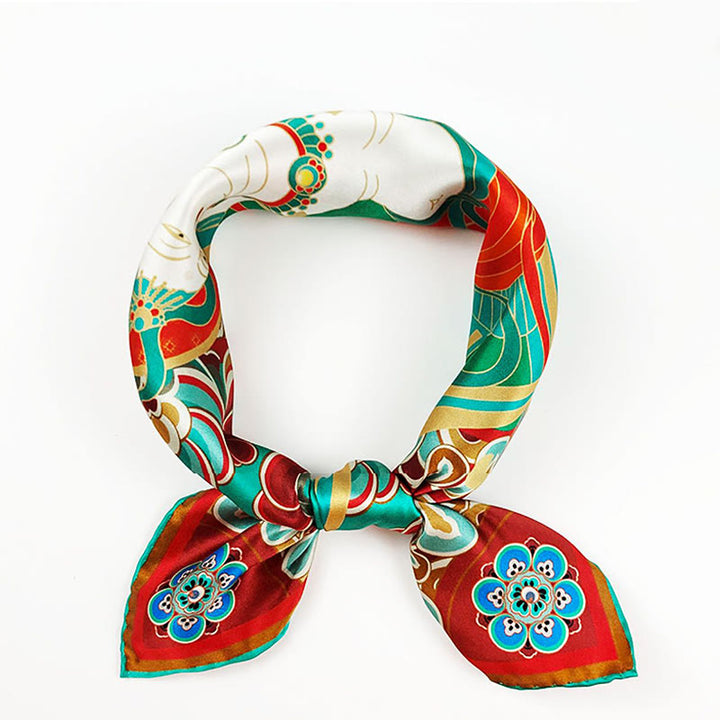 Buddha Stones敦煌 反芻 琵琶 飛翔 フレスコ画 100% 桑絹 スカーフ 高級 6A 敦煌 ショール