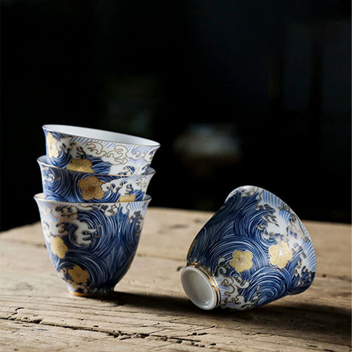 Buddha Stonesヴィンテージ 海 海の波 陶器 ティーカップ ティーカップ