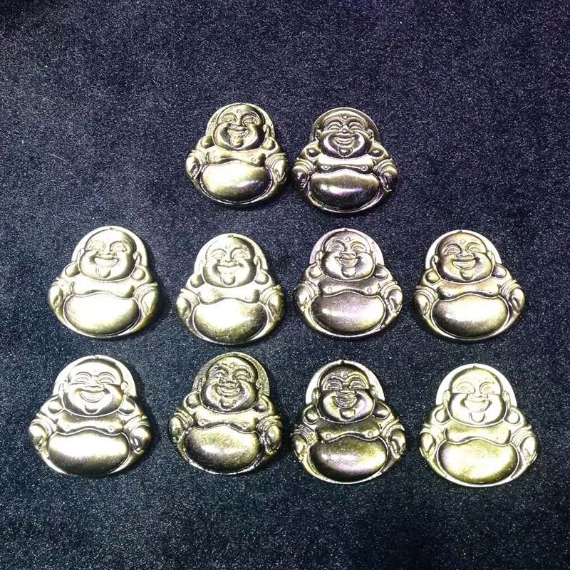 Buddha Stones笑う仏陀 金の輝き 黒曜石 富のネックレス ペンダント - image 6