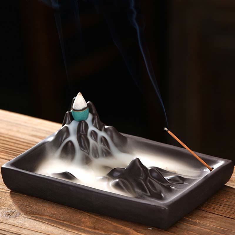 山水流陶器祝福逆流香炉